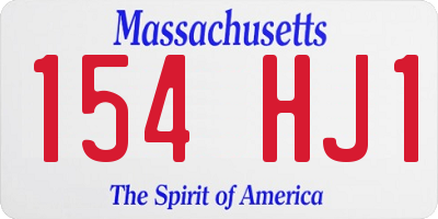 MA license plate 154HJ1