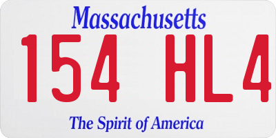 MA license plate 154HL4