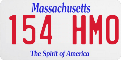 MA license plate 154HM0