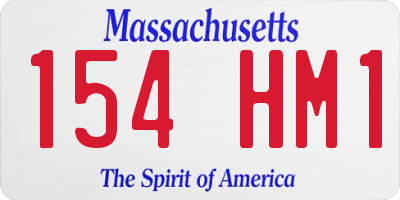 MA license plate 154HM1