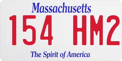 MA license plate 154HM2