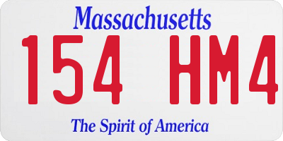 MA license plate 154HM4