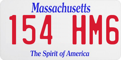 MA license plate 154HM6