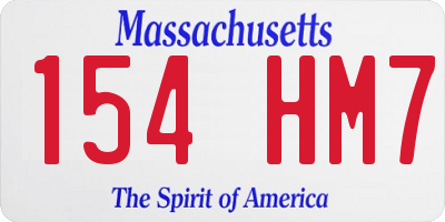 MA license plate 154HM7