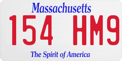 MA license plate 154HM9