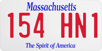 MA license plate 154HN1