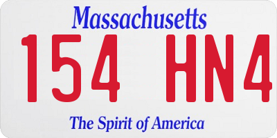 MA license plate 154HN4