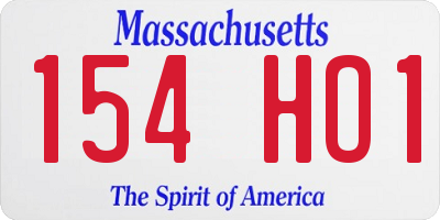 MA license plate 154HO1