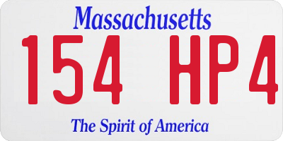 MA license plate 154HP4
