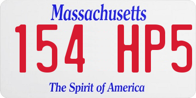 MA license plate 154HP5