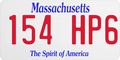 MA license plate 154HP6