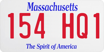 MA license plate 154HQ1