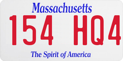 MA license plate 154HQ4