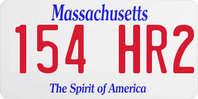 MA license plate 154HR2