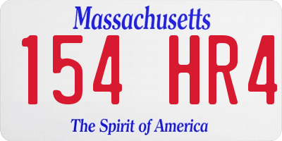 MA license plate 154HR4
