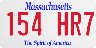 MA license plate 154HR7