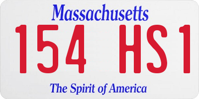 MA license plate 154HS1