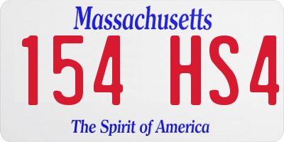 MA license plate 154HS4