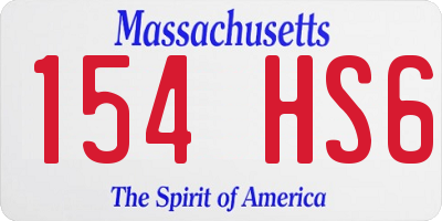 MA license plate 154HS6
