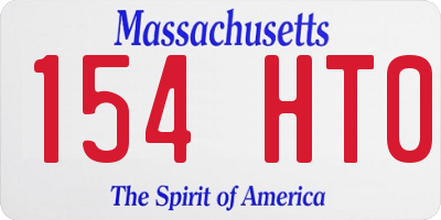 MA license plate 154HT0