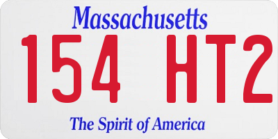 MA license plate 154HT2