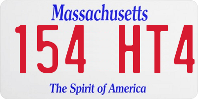 MA license plate 154HT4