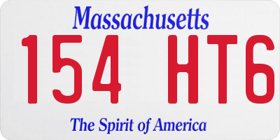 MA license plate 154HT6