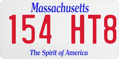 MA license plate 154HT8