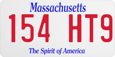 MA license plate 154HT9