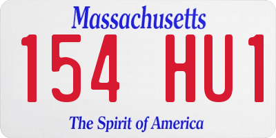 MA license plate 154HU1