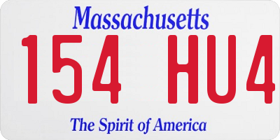 MA license plate 154HU4