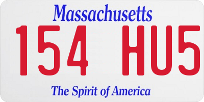 MA license plate 154HU5