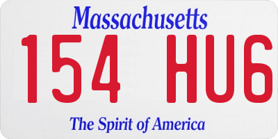 MA license plate 154HU6