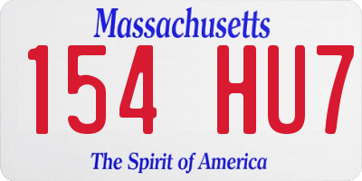 MA license plate 154HU7