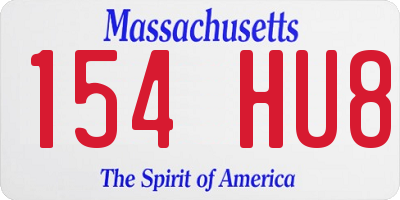 MA license plate 154HU8