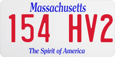 MA license plate 154HV2