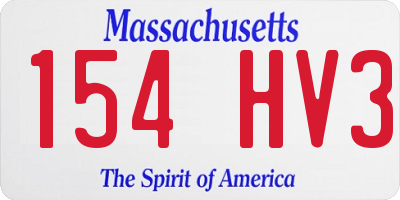 MA license plate 154HV3
