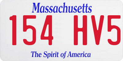 MA license plate 154HV5