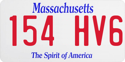 MA license plate 154HV6
