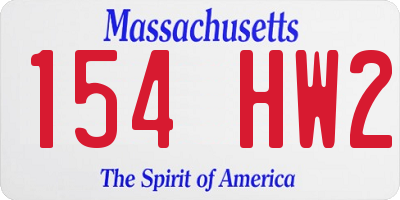 MA license plate 154HW2