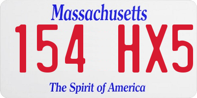 MA license plate 154HX5