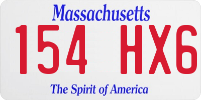 MA license plate 154HX6