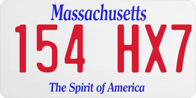 MA license plate 154HX7