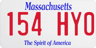 MA license plate 154HY0