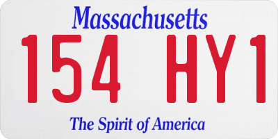 MA license plate 154HY1