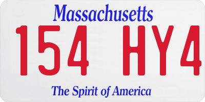 MA license plate 154HY4
