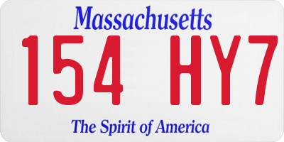 MA license plate 154HY7