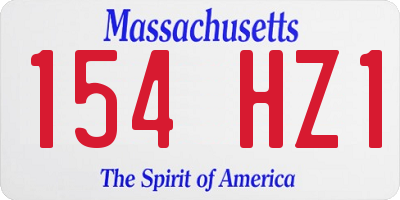 MA license plate 154HZ1