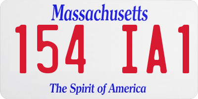 MA license plate 154IA1