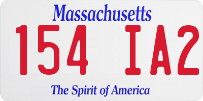 MA license plate 154IA2